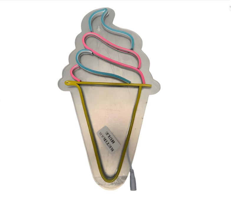 ANUNCIO NEON LED HELADO SUAVE COLORES